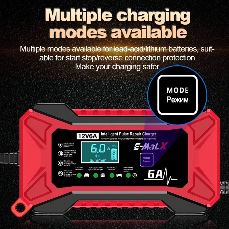 New 12V 6A  LiFePO4 14.6V Smar - Agm Deep Cycle Battery recension och pris